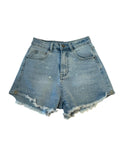 Shorts in jeans strass -808700