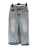 Gonna lunga in jeans con strass
