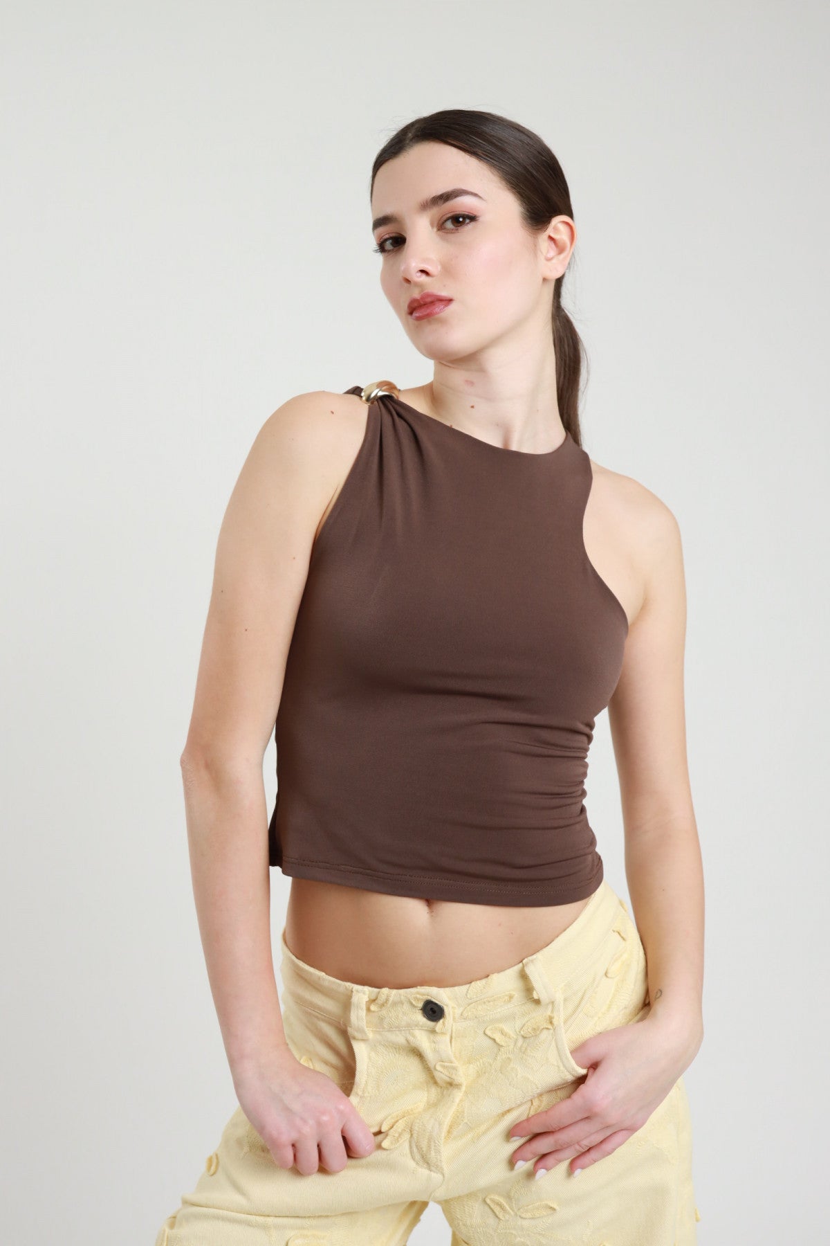 Top nocciola + accessorio V_B453NO