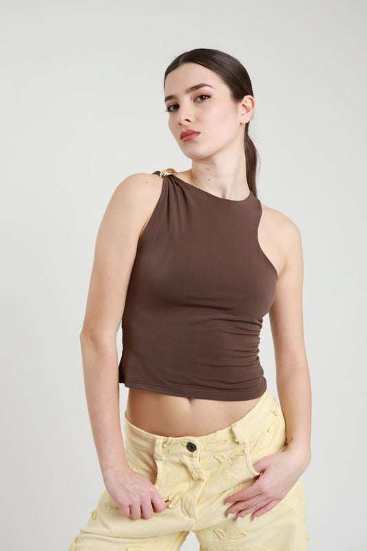 Top nocciola + accessorio V_B453NO