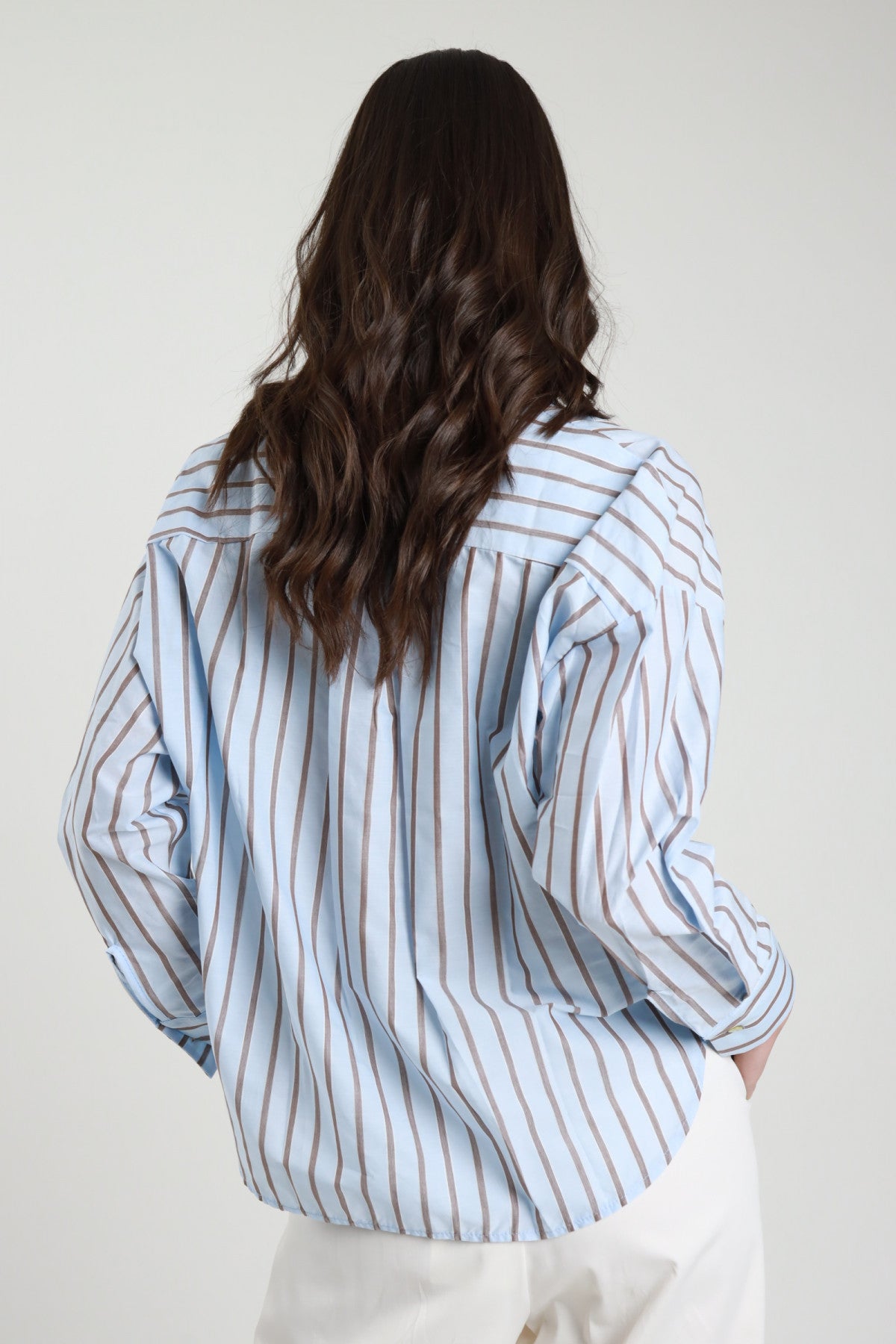 Camicia over gessata V_S615M