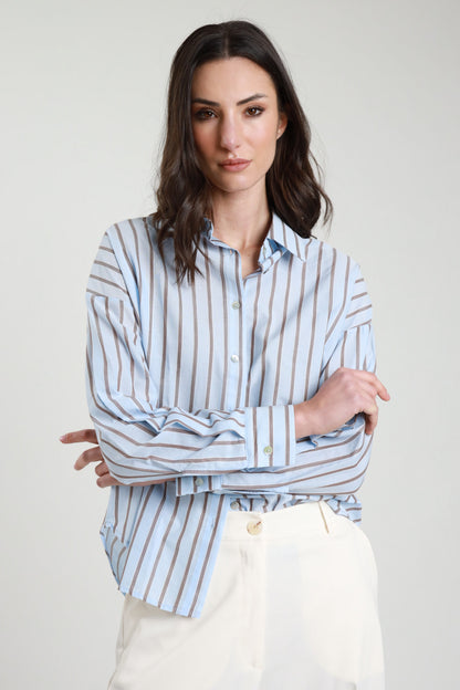 Camicia over gessata V_S615M