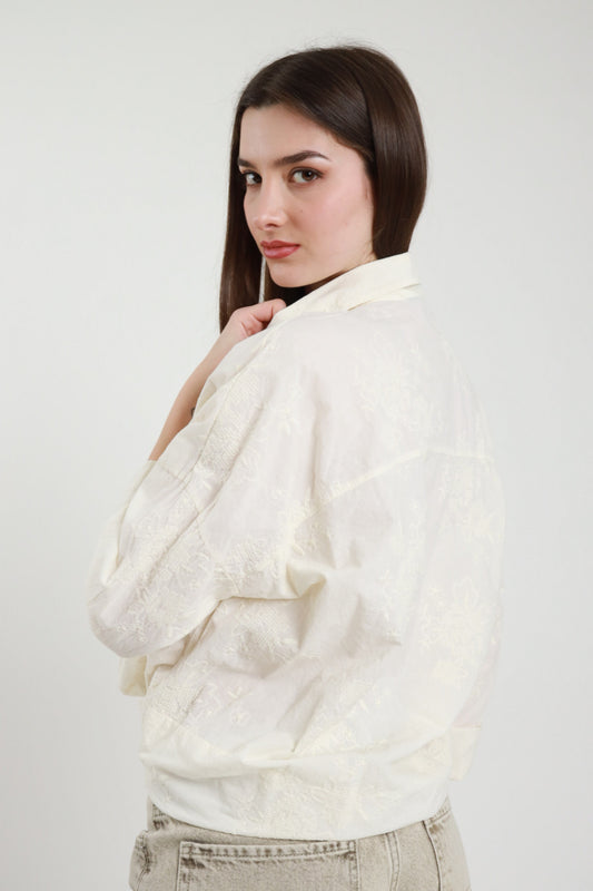 Camicia ricamo burro V_S26M5B