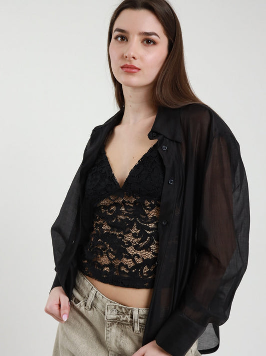 Camicia con top nero V_52C673