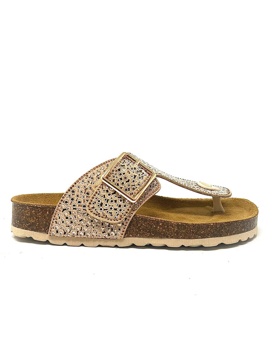 Ciabatta oro con strass -60303