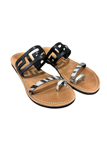 Sandalo mignon argento zebra - 3166A