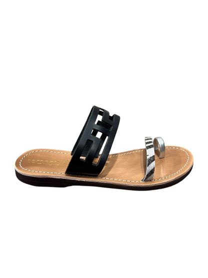 Sandalo mignon argento zebra - 3166A