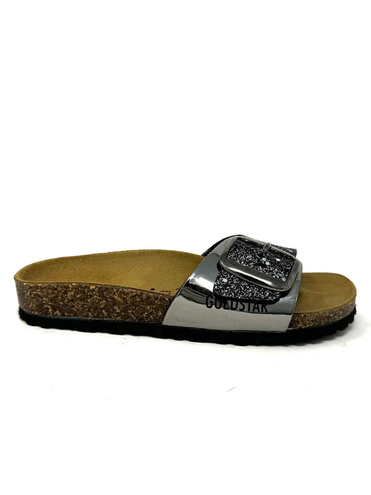Ciabatta in sughero glitter nero -S1854X