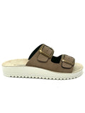 Ciabatta doppia fibbia comfort nocciola -P18Q