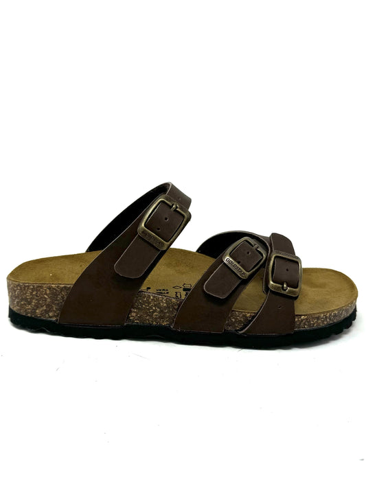 Infradito in sughero doppia fascia moro -GS77981