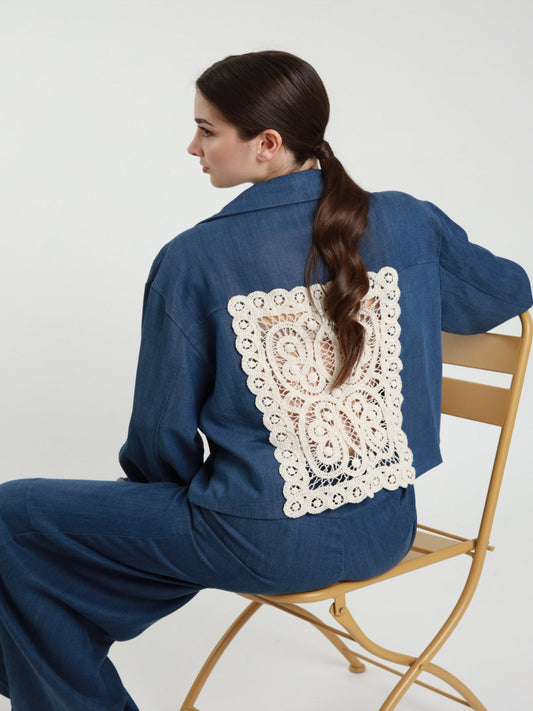 Giacchino con crochet jeans - V_81736