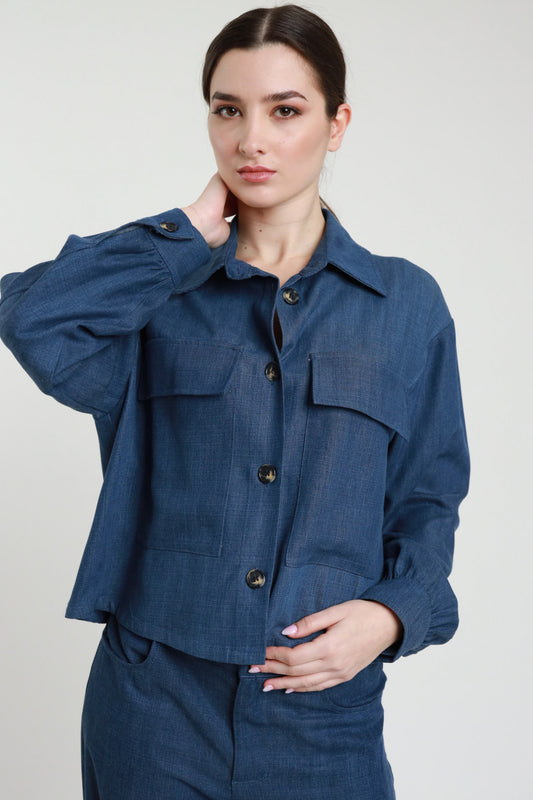 Giacchino con crochet jeans - V_81736