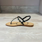 Sandalo cuoietto nero con borchiette-CS1221N