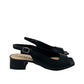 Sandalo basso con tacco nero - 47623NE