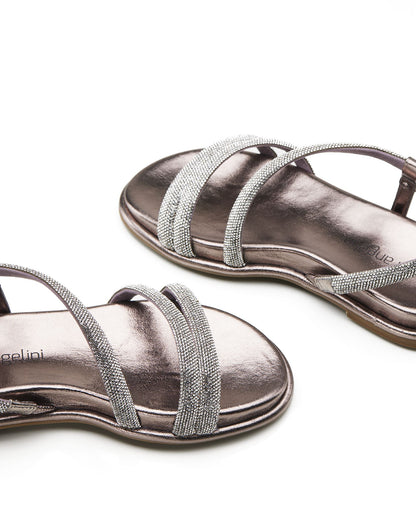Sandalo basso fasce crystal onix - 2330BON