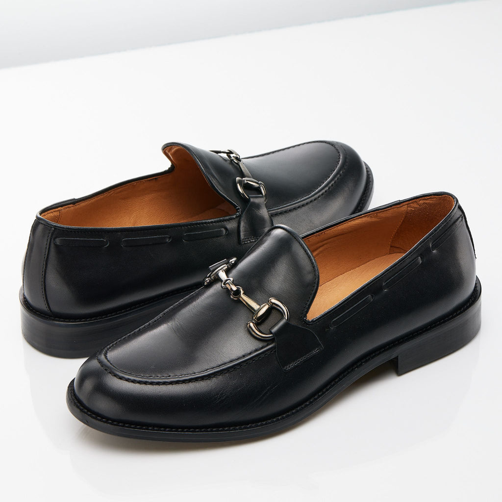 Mocassino con morsetto infilatura laterale crust nero - 9030MNE