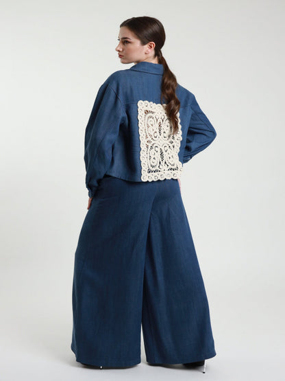 Pantalone a palazzo jeans - V_S12132