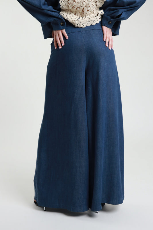 Pantalone a palazzo jeans - V_S12132