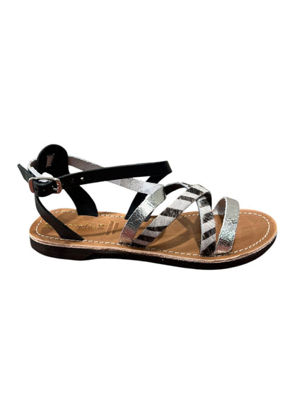 Sandalo adige argento cavallino zebra - 3240A