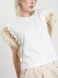 T-Shirt Crop con Frange - V_26682