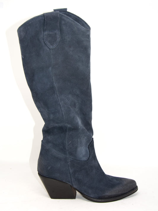 Texano in camoscio blue jeans - 600J