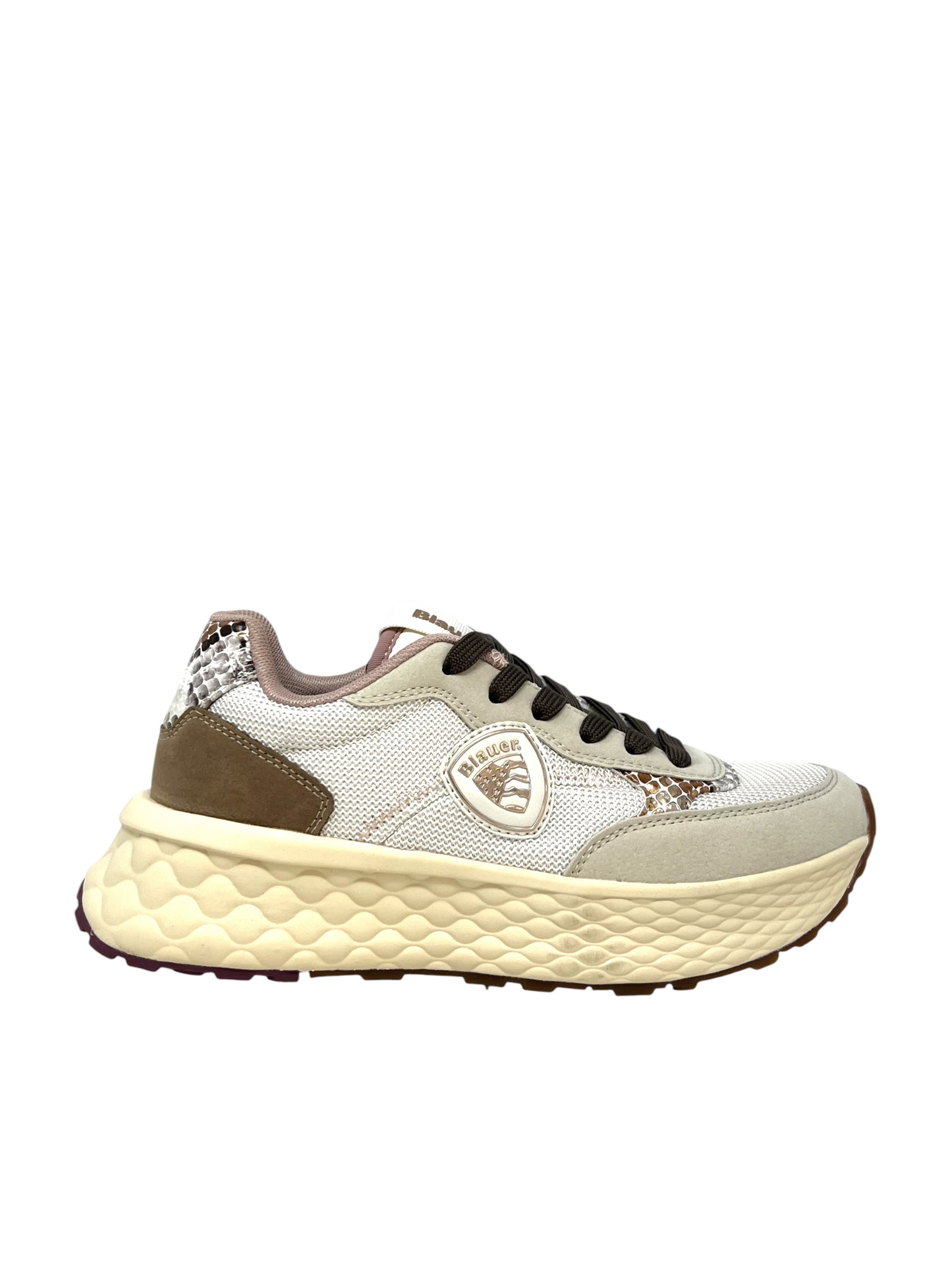 Sneaker cream/brown tessuto - LYNBRO