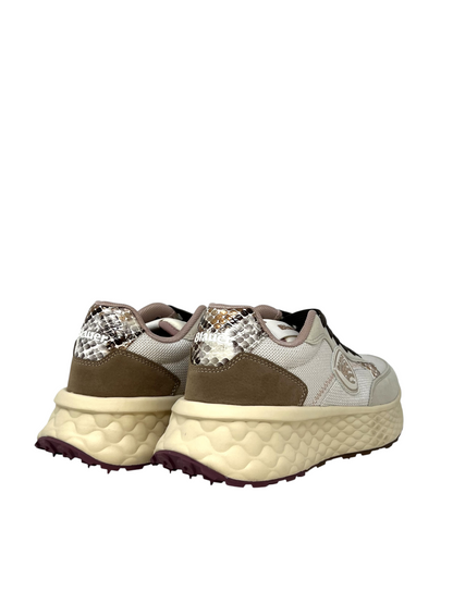 Sneaker cream/brown tessuto - LYNBRO