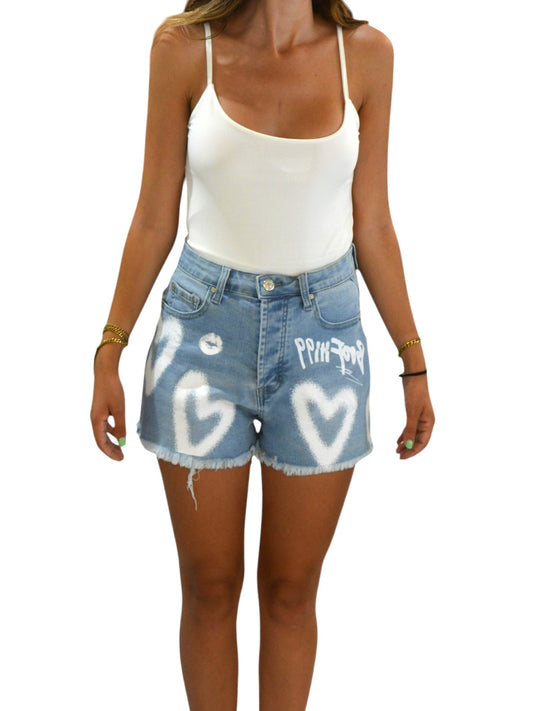 Short in Jeans graffito -P2828