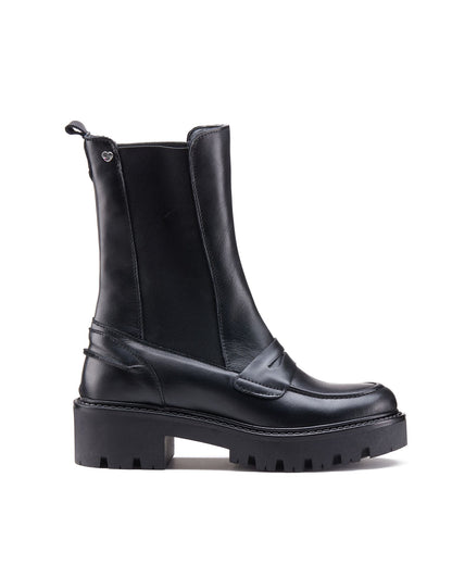 Stivali chelsea in vitello nero elastici -GIULBE
