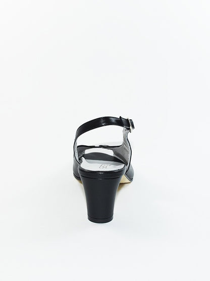 SANDALO COMFORT IN NAPPA E CAMOSCIO NERO.MADE IN ITALT
