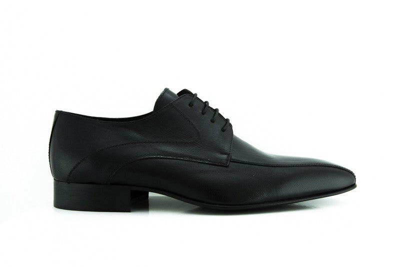 Derby Sarangelini in pelle nero Made in Italy