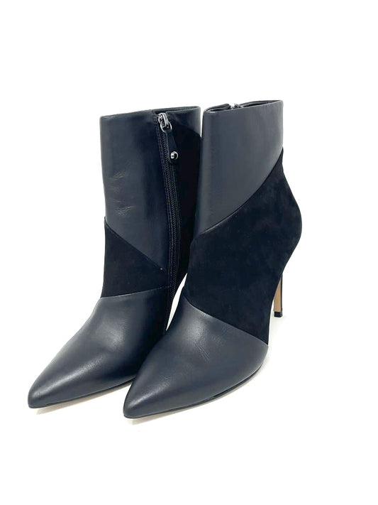 Tronchetto Sarangelini inserti camoscio vitello nero - 1884FNE