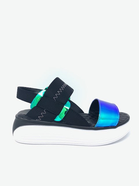 Sandalo multicolor blu