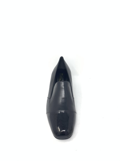 Scarpa in pelle inserti vernice nero