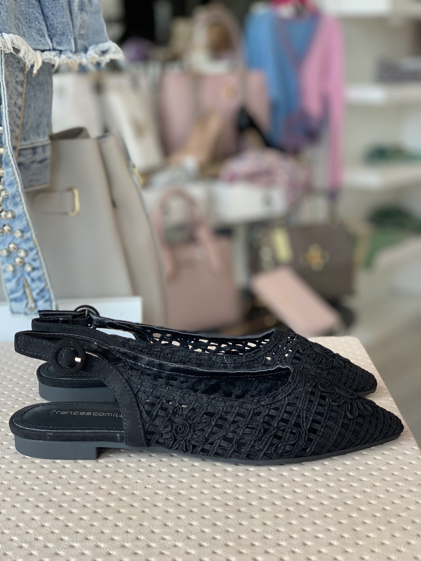 Chanel basso rafia nero