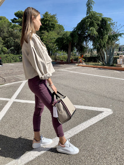 Pantalone coulisse vino