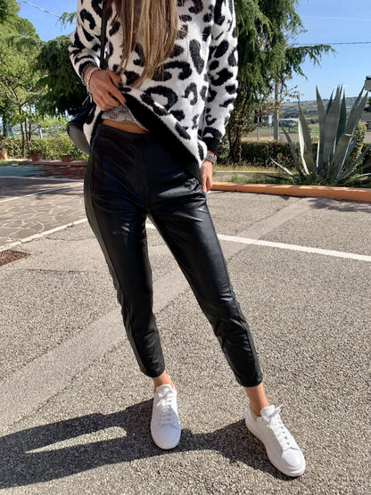Pantalone eco-pelle nero