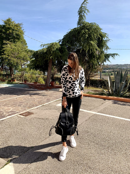 Pantalone eco-pelle nero