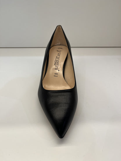 decollète in pelle nera tacco 5cm