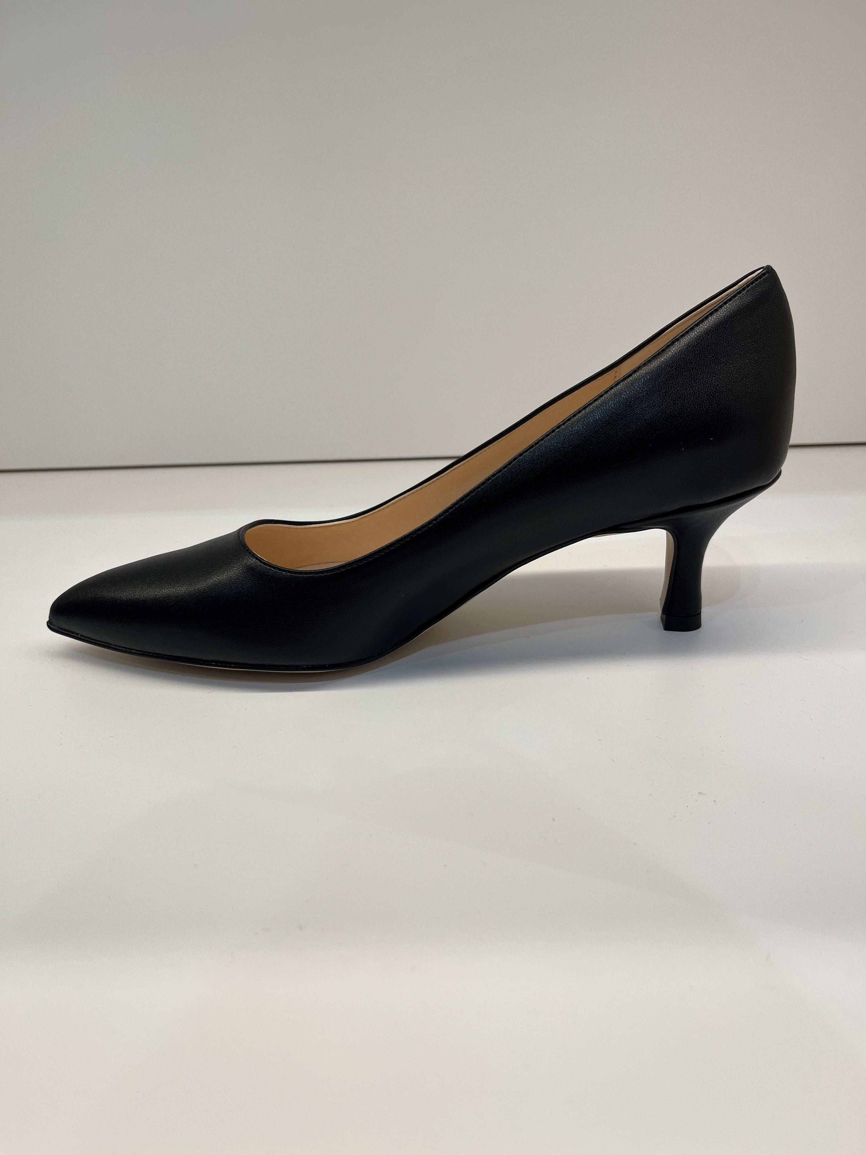 decollète in pelle nera tacco 5cm