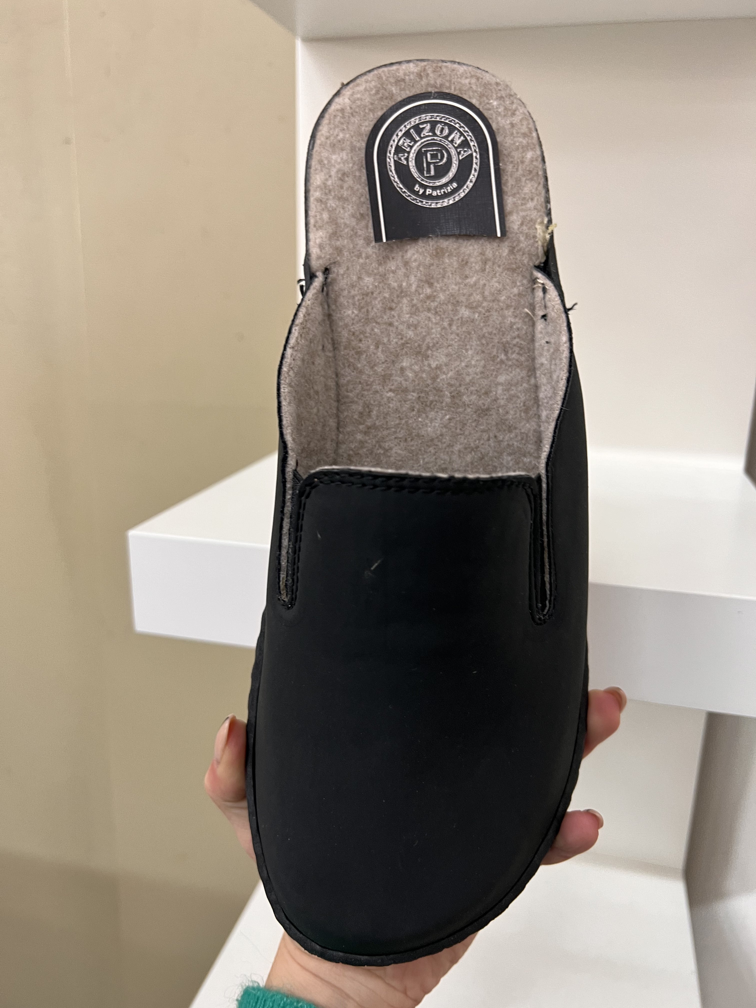 Ciabatta uomo fodera lana nero - UN01AR