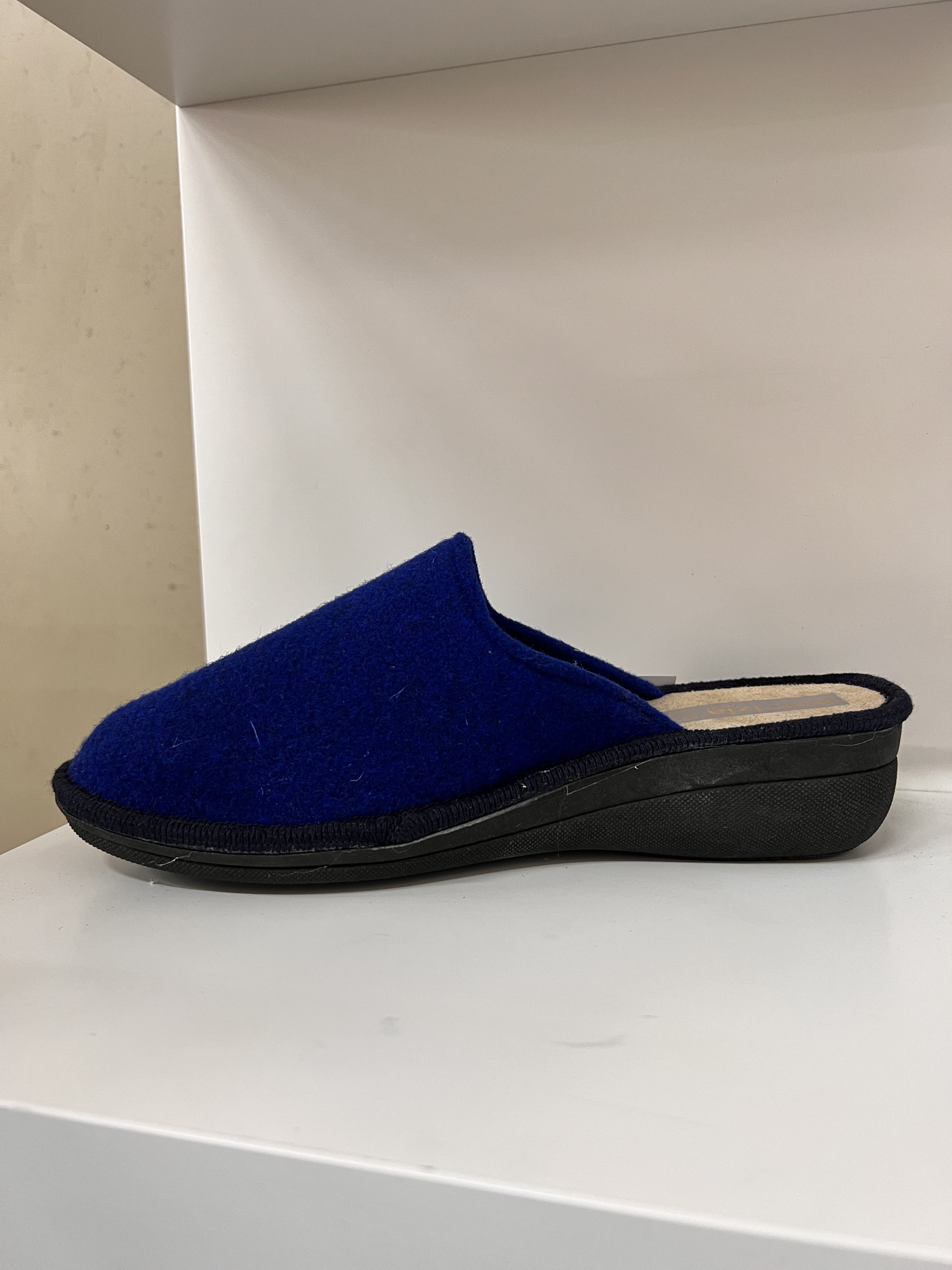 Pantofola donna tessuto cobalto