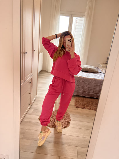 Tuta fucsia garzata