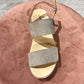 Sandalo donna in nabuk color taupe