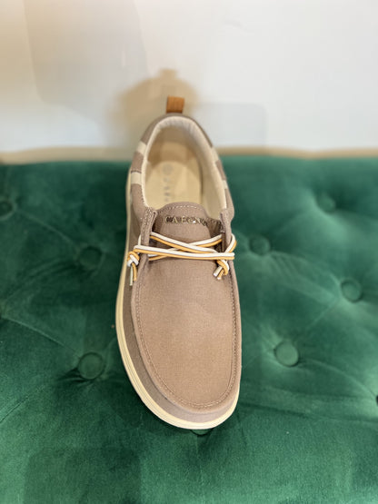 Mocassino con vaschetta tessuto grigio