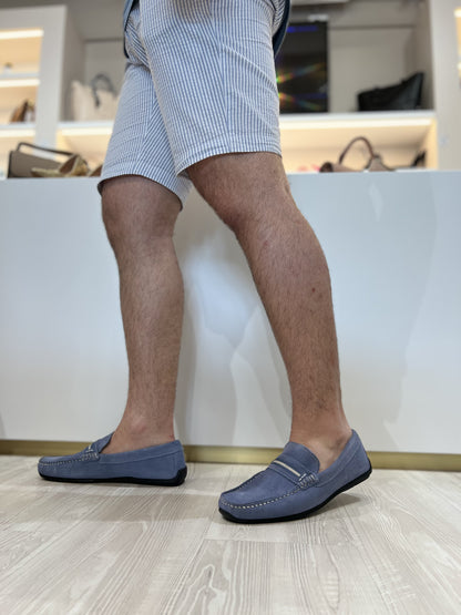 Mocassino sportivo con fascetta suede sky