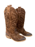 Texano 3/4 gambale ricamato cacao - MECNATM