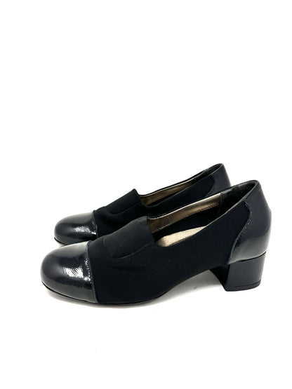 Scarpa con tacco elastici laterali nero - 22531NE