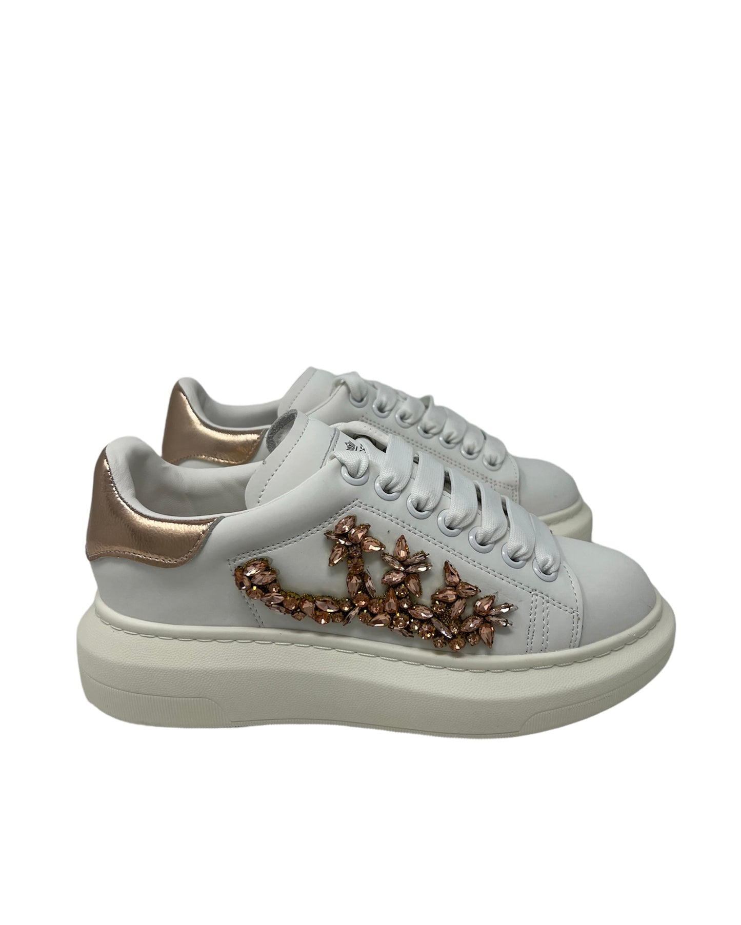 Sneakers oro rosa in pelle - A3605AO