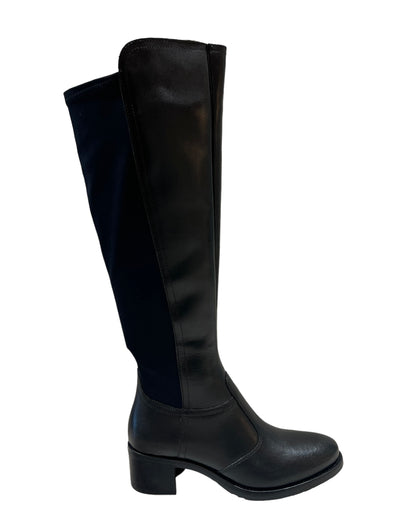 Stivale in pelle nero e lycra - IS22925